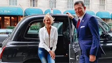 İBB Başkanı Ekrem İmamoğlu gazeteci Ayşe Arman'ı arabasının kapısını açarak karşıladı