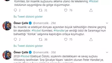 AK Partili Çelik'ten 'Nobel Edebiyat Ödülü' açıklaması