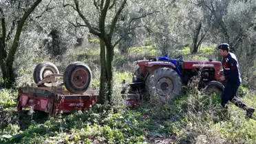 Orhangazi'de freni arızalanan traktörden atlayan sürücü ağır yaralandı