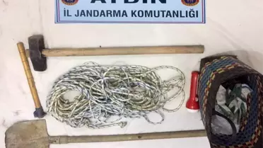 Söke'de kaçak kazı yapan 7 şüpheli suçüstü yakalandı