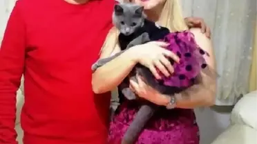 'Gümüş' kedi için doğum günü partisi
