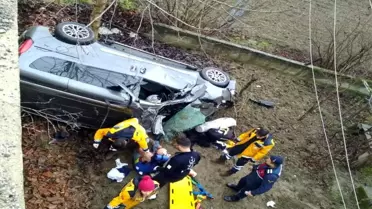 Yoldan çıkan otomobil evin bahçesine uçtu: 1 ölü, 2 yaralı