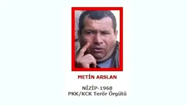 MİT'in operasyonuyla etkisiz hale getirilen YPG/PKK'nın sözde istihbarat sorumlusu Metin Arslan'ın...