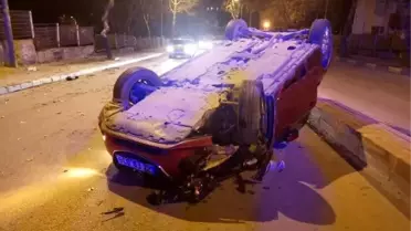 Otomobil takla attı, sürücü kaçtı