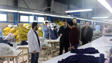 Kaymakam Köleoğolu, tekstil fabrikasını ziyaret etti