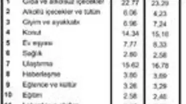 TÜFE sepetinde gıda ağırlığı düştü, alkol-tütün ağırlığı arttı