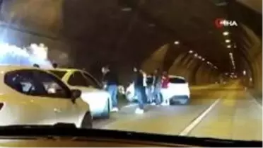 Asker uğurlamada tünel kapatıp drift atan magandalar yakalandı