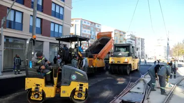 Opera kavşağı'nda asfalt çalışması başladı