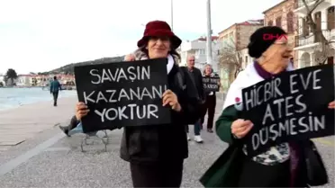 İzmir foça, idlib şehitleri için yürüdü