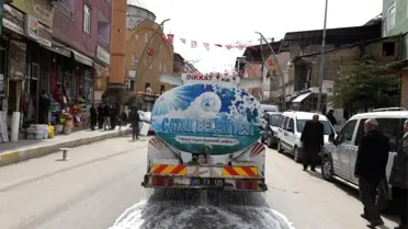 Çatak'ta korona virüse karşı dezenfeksiyon çalışması
