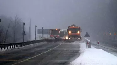 Bolu Dağı'nda kar yağışı sürüyor