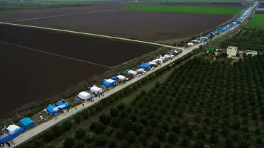 Tarım işçilerinin 'çadır kentinde' koronavirüs tedbirleri