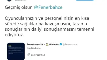 Başakşehir'den Fenerbahçe'ye geçmiş olsun mesajı