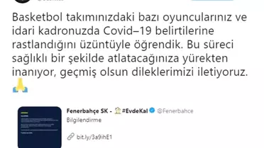 Beşiktaş'tan Fenerbahçe'ye geçmiş olsun mesajı