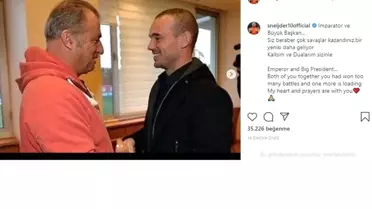 Wesley Sneijder'den Terim ve Albayrak'a geçmiş olsun mesajı