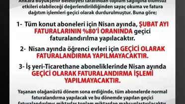 Başkent'te su faturalarına Korona virüs tedbiri