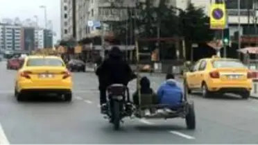 (Özel) İstanbul'un göbeğinde tehlikeli yolculuk kamerada