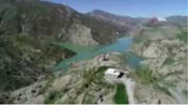 Uludere'de Mijin deresi üzerine yapılan barajlar havadan görüntülendi