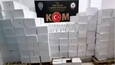 Hatay'da kaçak üretilen 5 bin 400 şişe dezenfektan ele geçirildi