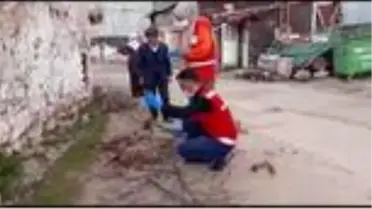 Sivas'ta yalnız yaşayan yaşlı çiftin odunlarını Vefa Sosyal Destek Grubu görevlileri kırdı