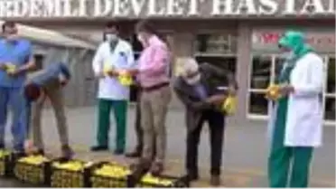 MERSİN Erdemli Ziraat Odası, sağlık personellerine limon dağıttı