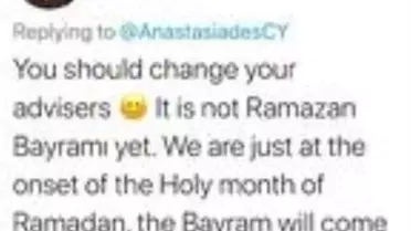 Rum lider, 'Ramazan Ayı' yerine 'Ramazan Bayramı' mesajı tepki gördü