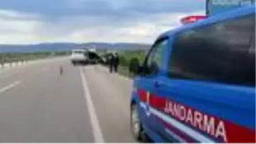 Şarampole devrilen otomobilin sürücüsü yaralandı