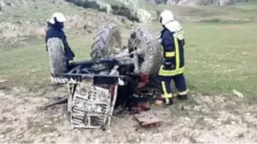 Denizli'de devrilen traktörün altında kalan sürücü yaralandı