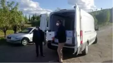 Karantina altındaki köye gıda yardımı yapıldı
