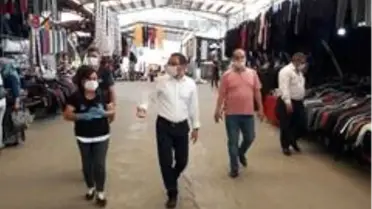 Kaymakam Uçgun yeniden açılan pazar yerinde incelemelerde bulundu