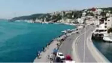 İstanbullular sahile akın etti, yoğunluk havadan görüntülendi