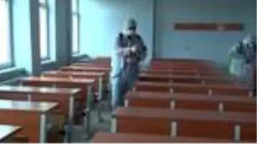 Sınavlardan önce okullarda dezenfekte çalışması yapılıyor