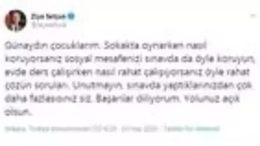 Son dakika haberleri | Bakan Selçuk: Sınavda sosyal mesafenizi koruyun