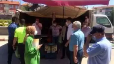Dumlupınar pazarında korona virüs tedbirleri
