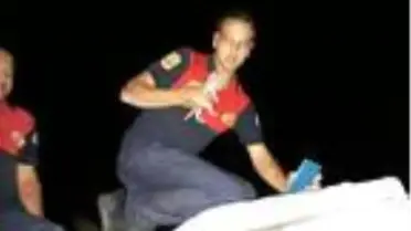 Bacaya düşen yavru kediyi itfaiye kurtardı