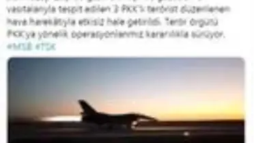 MSB: Irak kuzeyinde 3 PKK'lı etkisiz hale getirildi