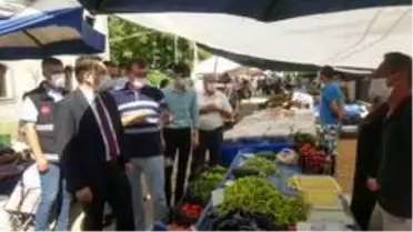 Yenice Kaymakamı'ndan pazar yerinde kovid-19 denetimi