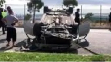 Beylikdüzü'nde takla atan otomobilin şoförü yaralandı