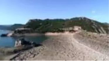 Barajın suyu azalınca havzasından 'midye tarlası' çıktı