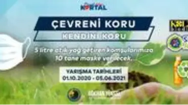 Kartal Belediyesi, atık yağını getiren vatandaşlara medikal maske veriyor