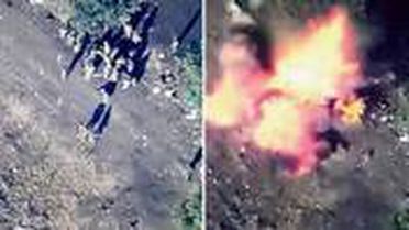 Ermenistan askerlerinin havaya uçurulduğu anlar SİHA kamerasında