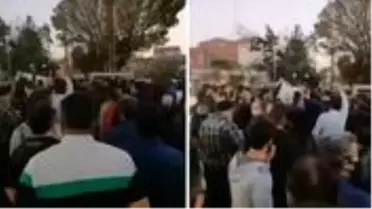 Tebriz'de halk, İran'ın Ermenistan'a desteğini protesto ediyor