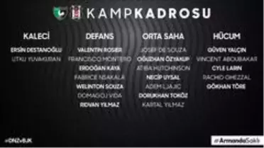 Beşiktaş'ın Denizlispor maçı kamp kadrosu belli oldu