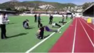 Bodrum'da zabıta adayları spor testinde ter döktü