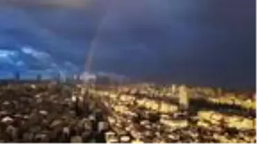 İstanbul'da gökkuşağı görsel şölen oluşturdu