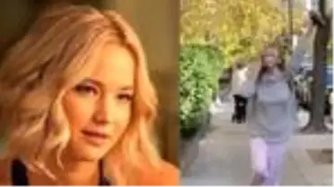 Jennifer Lawrence, Biden'ın zaferini pijamalarıyla sokakta kutladı