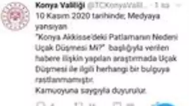 Son dakika... Konya Valiliği: Uçak düşmesi ile ilgili bulguya rastlanılmamıştır
