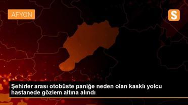 Şehirler arası otobüste paniğe neden olan kasklı yolcu hastanede gözlem altına alındı