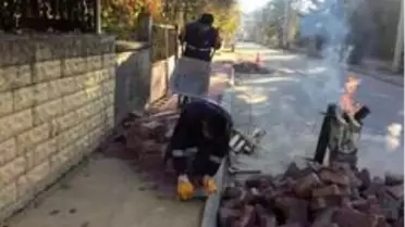 Safranbolu'da kaldırım yenileme çalışmaları devam ediyor