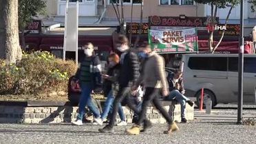 Güneşi gören kordona akın etti